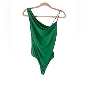 2 saints green open shoulder bodysuit body suit nwot size small